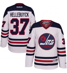Men's Reebok Winnipeg Jets #37 Connor Hellebuyck Authentic White 2016 Heritage Classic NHL Jersey