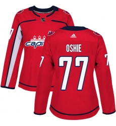 Women's Adidas Washington Capitals #77 T.J. Oshie Premier Red Home NHL Jersey
