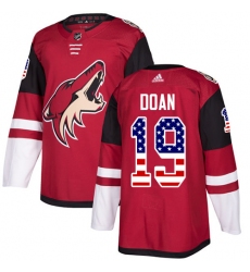 Men's Adidas Arizona Coyotes #19 Shane Doan Authentic Red USA Flag Fashion NHL Jersey