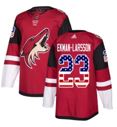 Youth Adidas Arizona Coyotes #23 Oliver Ekman-Larsson Authentic Red USA Flag Fashion NHL Jersey
