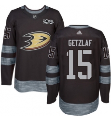 Men's Adidas Anaheim Ducks #15 Ryan Getzlaf Premier Black 1917-2017 100th Anniversary NHL Jersey