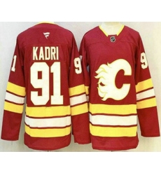 Men's Calgary Flames #91 Nazem Kadri Red Authentic Jersey