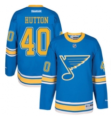 Men's Reebok St. Louis Blues #40 Carter Hutton Authentic Blue 2017 Winter Classic NHL Jersey