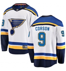 Youth St. Louis Blues #9 Shayne Corson Fanatics Branded White Away Breakaway NHL Jersey