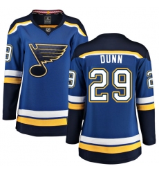 Women's St. Louis Blues #29 Vince Dunn Fanatics Branded Royal Blue Home Breakaway NHL Jersey