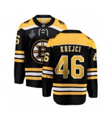 Youth Boston Bruins #46 David Krejci Authentic Black Home Fanatics Branded Breakaway 2019 Stanley Cup Final Bound Hockey Jersey