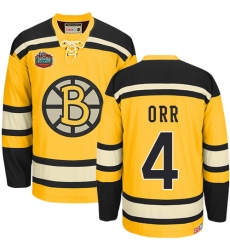 Men's CCM Boston Bruins #4 Bobby Orr Premier Gold Winter Classic Throwback NHL Jersey