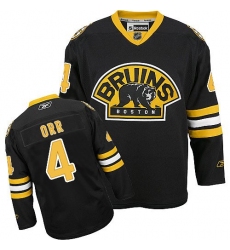 Men's Reebok Boston Bruins #4 Bobby Orr Premier Black Third NHL Jersey