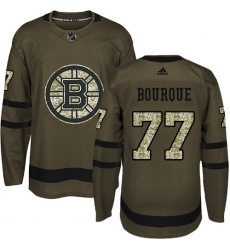 Men's Adidas Boston Bruins #77 Ray Bourque Premier Green Salute to Service NHL Jersey