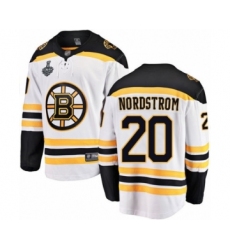 Youth Boston Bruins #20 Joakim Nordstrom Authentic White Away Fanatics Branded Breakaway 2019 Stanley Cup Final Bound Hockey Jersey