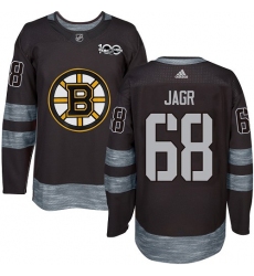 Men's Reebok Boston Bruins #68 Jaromir Jagr Authentic Black 1917-2017 100th Anniversary NHL Jersey