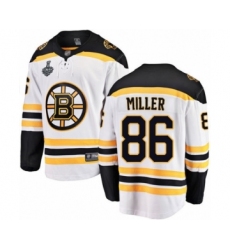 Men's Boston Bruins #86 Kevan Miller Authentic White Away Fanatics Branded Breakaway 2019 Stanley Cup Final Bound Hockey Jersey