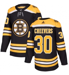 Youth Adidas Boston Bruins #30 Gerry Cheevers Premier Black Home NHL Jersey
