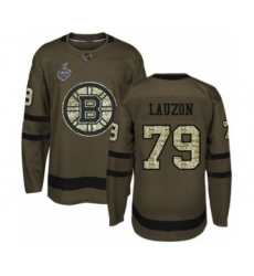 Men's Boston Bruins #79 Jeremy Lauzon Authentic Green Salute to Service 2019 Stanley Cup Final Bound Hockey Jersey
