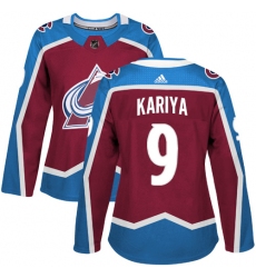 Women's Adidas Colorado Avalanche #9 Paul Kariya Premier Burgundy Red Home NHL Jersey