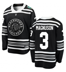 Youth Chicago Blackhawks #3 Keith Magnuson Black 2019 Winter Classic Fanatics Branded Breakaway NHL Jersey