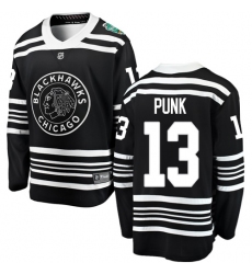 Youth Chicago Blackhawks #13 CM Punk Black 2019 Winter Classic Fanatics Branded Breakaway NHL Jersey