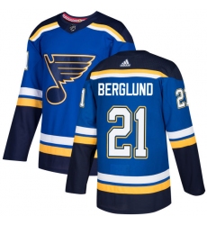 Men's Adidas St. Louis Blues #21 Patrik Berglund Premier Royal Blue Home NHL Jersey