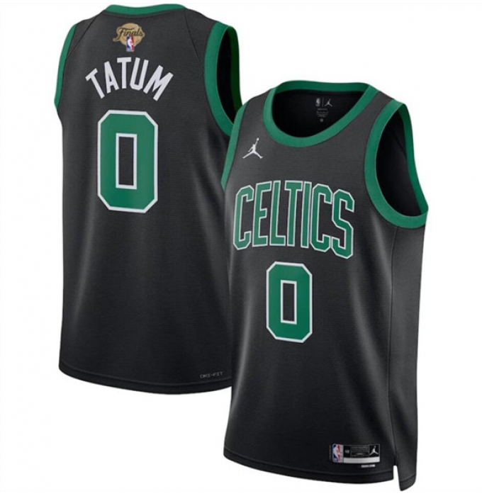 Men's Boston Celtics #0 Jayson Tatum Black 2024 Finals Statement Edition Stitched Basketball Jersey