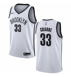 Youth Nike Brooklyn Nets #33 Allen Crabbe Authentic White NBA Jersey - Association Edition