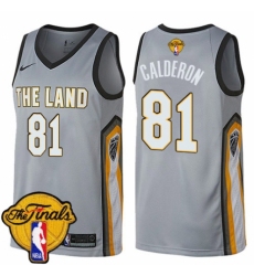 Women's Nike Cleveland Cavaliers #81 Jose Calderon Swingman Gray 2018 NBA Finals Bound NBA Jersey - City Edition