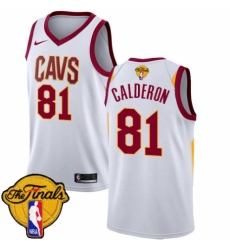 Youth Nike Cleveland Cavaliers #81 Jose Calderon Swingman White 2018 NBA Finals Bound NBA Jersey - Association Edition