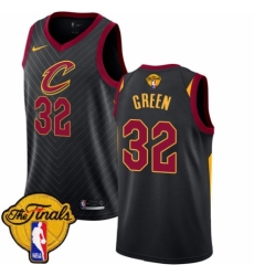 Women's Nike Cleveland Cavaliers #32 Jeff Green Swingman Black 2018 NBA Finals Bound NBA Jersey Statement Edition