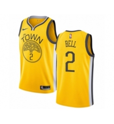 Women's Nike Golden State Warriors #2 Jordan Bell Yellow Swingman Jersey - Earned Edition