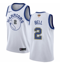 Youth Nike Golden State Warriors #2 Jordan Bell Swingman White Hardwood Classics 2018 NBA Finals Bound NBA Jersey