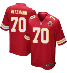 Men's Nike Kansas City Chiefs #70 Bryan Witzmann Game Red Team Color NFL Jersey
