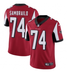 Men's Nike Atlanta Falcons #74 Ty Sambrailo Red Team Color Vapor Untouchable Limited Player NFL Jersey