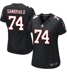 Women's Nike Atlanta Falcons #74 Ty Sambrailo Game Black Alternate NFL Jersey