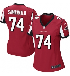 Women's Nike Atlanta Falcons #74 Ty Sambrailo Game Red Team Color NFL Jersey