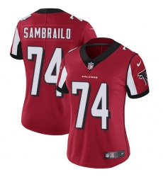 Women's Nike Atlanta Falcons #74 Ty Sambrailo Red Team Color Vapor Untouchable Elite Player NFL Jersey