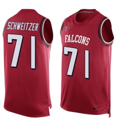 Men's Nike Atlanta Falcons #71 Wes Schweitzer Limited Red Player Name & Number Tank Top NFL Jersey