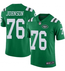 Men's Nike New York Jets #76 Wesley Johnson Elite Green Rush Vapor Untouchable NFL Jersey
