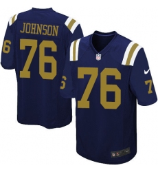 Men's Nike New York Jets #76 Wesley Johnson Game Navy Blue Alternate NFL Jersey