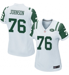 Women's Nike New York Jets #76 Wesley Johnson Game White NFL Jersey