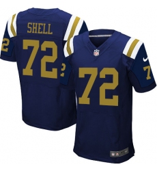 Men's Nike New York Jets #72 Brandon Shell Elite Navy Blue Alternate NFL Jersey