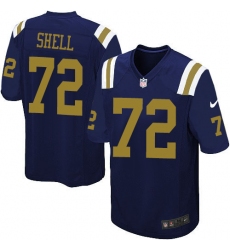 Men's Nike New York Jets #72 Brandon Shell Game Navy Blue Alternate NFL Jersey