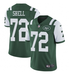 Men's Nike New York Jets #72 Brandon Shell Green Team Color Vapor Untouchable Limited Player NFL Jersey