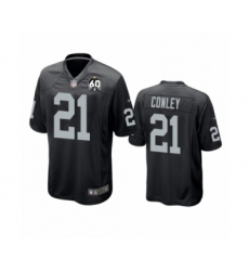 Youth Oakland Raiders #21 Gareon Conley Game Black 60th Anniversary Team Color Football Jersey