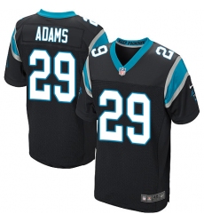 Men's Nike Carolina Panthers #29 Mike Adams Elite Black Team Color NFL Jersey
