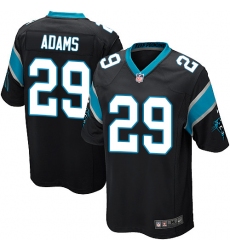 Men's Nike Carolina Panthers #29 Mike Adams Game Black Team Color NFL Jersey