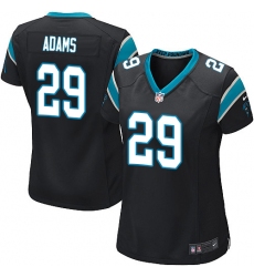 Women's Nike Carolina Panthers #29 Mike Adams Game Black Team Color NFL Jersey