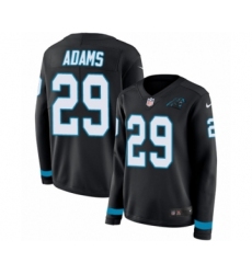 Women's Nike Carolina Panthers #29 Mike Adams Limited Black Therma Long Sleeve NFL Jersey