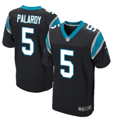 Men's Nike Carolina Panthers #5 Michael Palardy Elite Black Team Color NFL Jersey