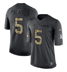Men's Nike Carolina Panthers #5 Michael Palardy Limited Black 2016 Salute to Service NFL Jersey