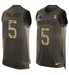 Men's Nike Carolina Panthers #5 Michael Palardy Limited Green Salute to Service Tank Top NFL Jersey