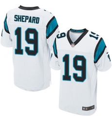 Men's Nike Carolina Panthers #19 Russell Shepard Elite White NFL Jersey